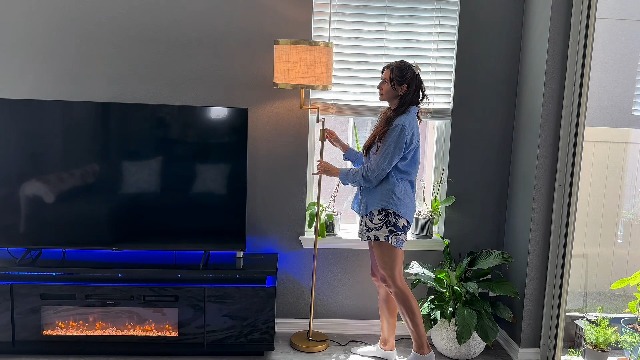 Image of Lightdot 70IN Black Floor Lamp Dimmable Linen Shade LED Floor Lamps with 3000K for Wedding /Party,350 Degree Swing Arms, Modern Tall Lamp for for Reading, Sewing, and Craft (Bulbs Included)