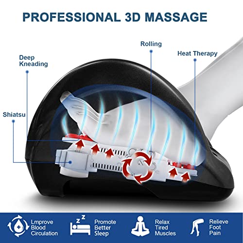 Twt Foot Massager For Father's Day, Shiatsu Foot Massager With Heated, Deep Kneading Rolling Electric Massage For Calf, Leg, Electric Foot Massager For Pain Relief Increases Blood Flow Circulation #TOP4