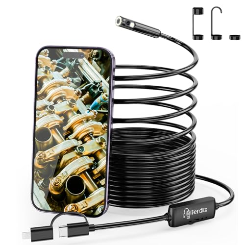 Dual Lens Endoscope Camera with Light, 1920P HD Borescope