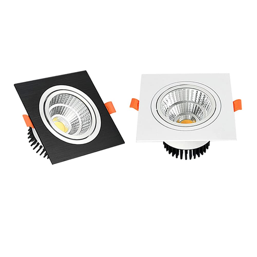 Faretti da soffitto Quadrati a LED da Incasso a soffitto 5W 7W 9W dimmerabili, Illuminazione da soffitto per Interni (10 Pezzi) - 5W dimmerabili - Bianco Freddo