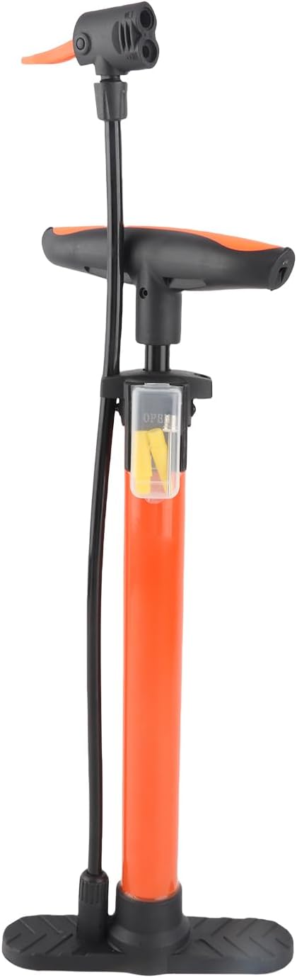 Bike Tire Inflator, Portable Inflator 160PSI Multi Functional Cycling Pump with 3 in 1 Nozzle Air Pump for Motorcycle Ball Road Mountain Bike (Orange 1)