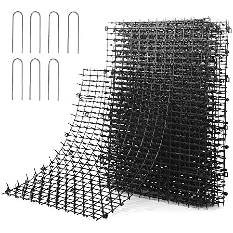 Pomeat 10 Stück Katzenmatte für Katzen im Innenbereich, 40,6 x 30,5 cm, Katzenmatte mit Spikes, Sprickel, Grababschreckung für Hunde, Outdoor für Garten und Zaun, Katzenabschreckung mit 7 Heftklammern Cover