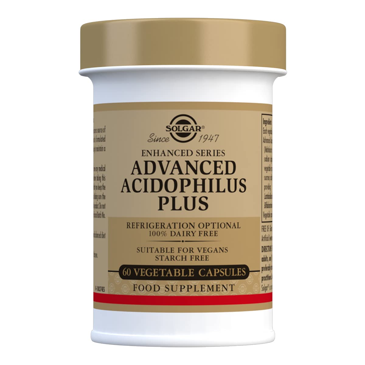 Advanced Acidophilus Plus - Maintain Healthy Bacteria Levels - Survives Stomach Acid - Microorganisms - 60 Vegetable Capsules - Pack of 2