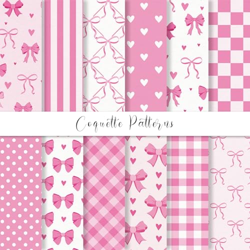 Papier imprimé double face rose à motif plaid et cœur pour papeterie fine
