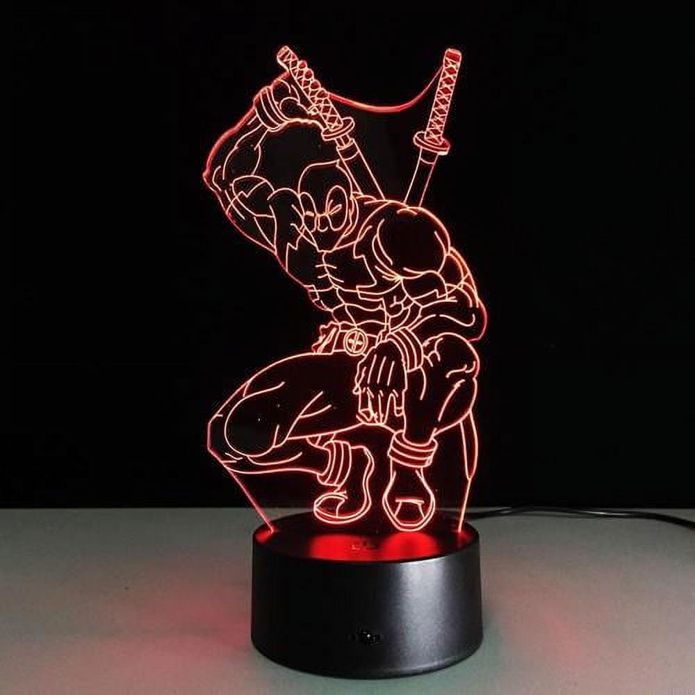 althiqahkeyHero Deadpool Illusion LED Lamp, 3D Light Experience