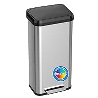Vista 7 de iTouchless Airstep - Cubo de basura con pedal de 13 galones con sistema de control de olores, basurero de acero inoxidable de grado comercial