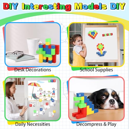 Image of Dilabnba 32PCS Magnetic Building Blocks for Kids Toddlers, 3D Magnet Cube Montessori Toy, Sensory Preschool Creative STEM Montessori Toy