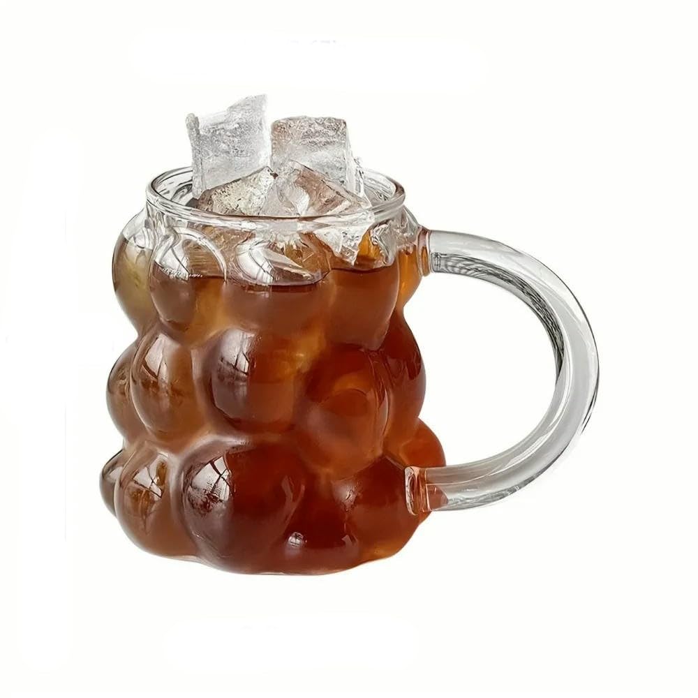 Tasse à café en verre borosilicate transparent 350ml résistante chaud froid