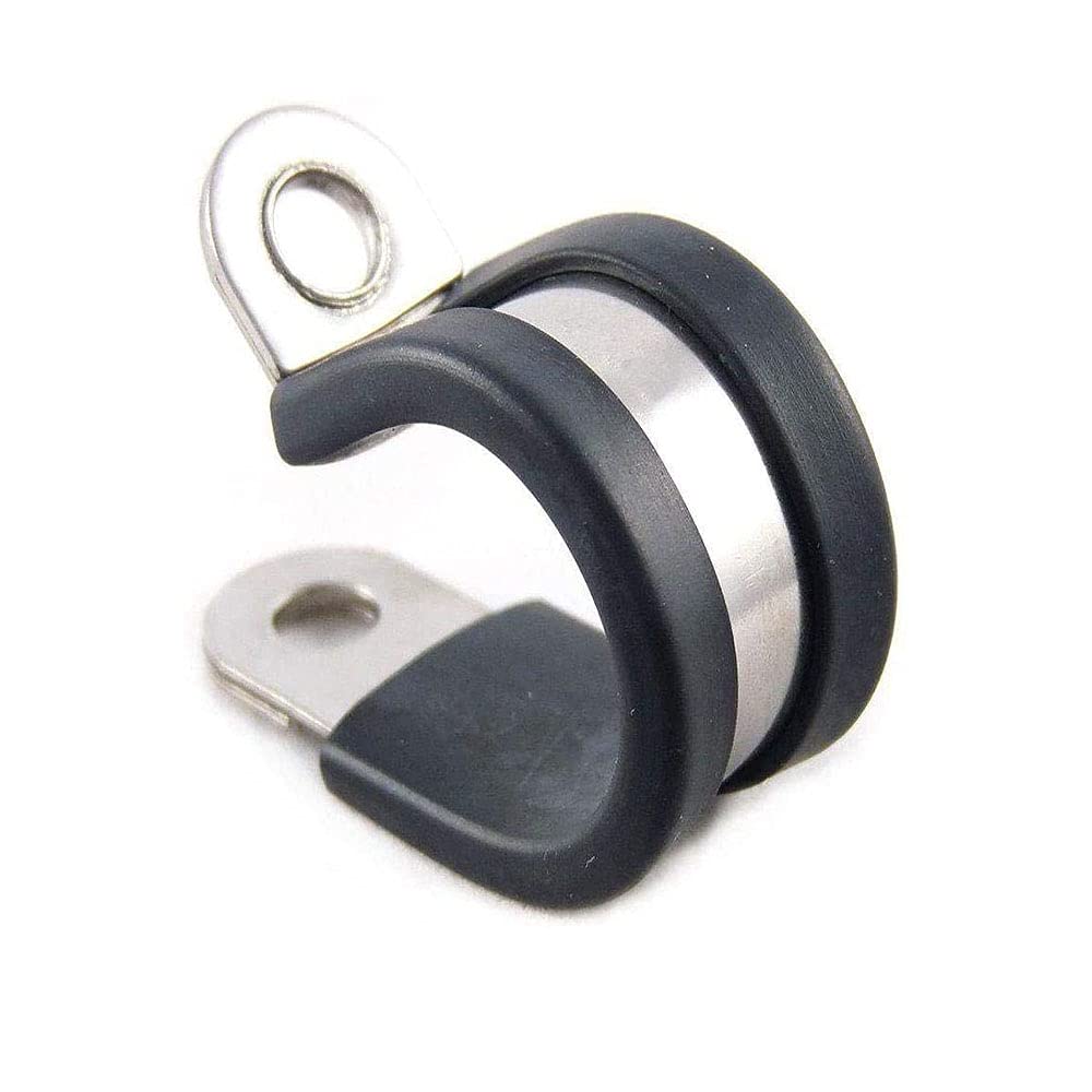Rubber Lined P Clips Hose Pipe Clamp Mild Steel Zinc Plated (19mm)
