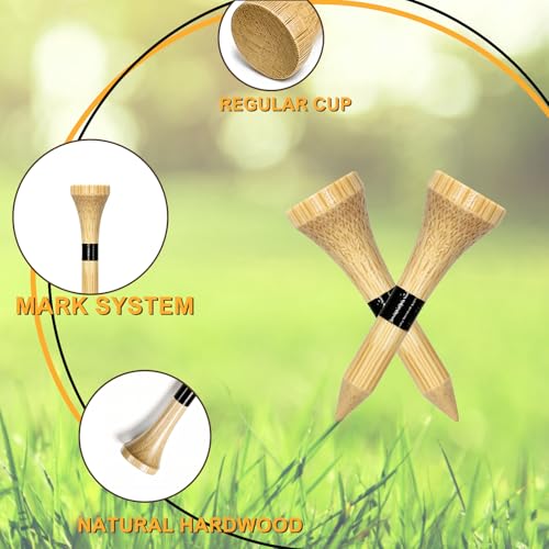 Zivisk Wooden Golf Tees 1-1/2" 100 Count 38mm Natural Color