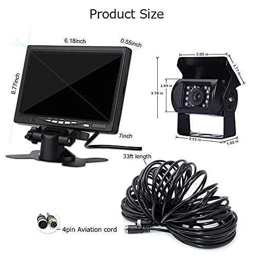 Camecho Vehicle Backup Camera 4 Split Monitor Front View Rear View Camera Auto 18 Ir Night Vision Waterproof Aviation 4 Pins Connector Lcd Monitor For Trucks Rv Trailer Bus #TOP5