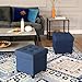 SONGMICS Storage Ottoman, Small Ottoman Foot Rest with Legs, 15 x 15 x 15.7 Inches Foot Stool, Load up to 660 lb, for Living Room, Bedroom, Dorm, Midnight Blue ULSF14IN