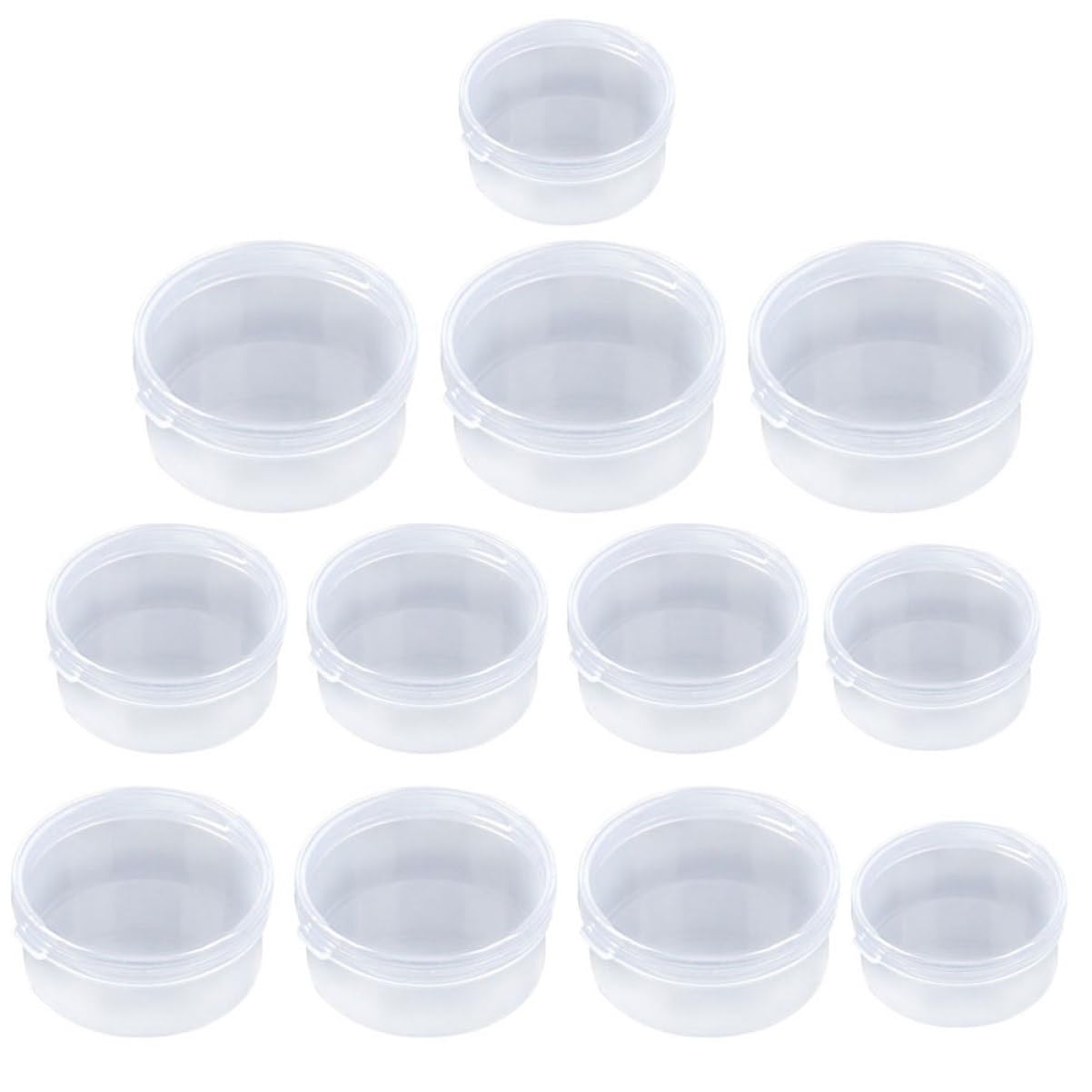DOITOOL 36 Stück Transparente Runde Aufbewahrungsbox Schmuck und Bastelbedarf Organizer Praktische Kunststoffbox für Ohrringe Perlen und Kleine Accessoires