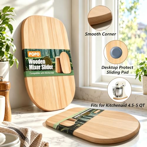 Beech Wood Sliding Mat, Compatible with KitchenAid Stand Mixers by Owowong - Used condition - Image 2