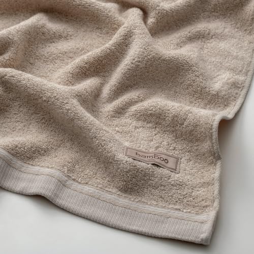 Image of Spread Spain Bamboo Hand Towel Ultra Soft, Absorbent & Quick Dry 360 GSM Bamboo Hand Towel for Daily use, Gym, Pool, Travel, Sports and Yoga, 40cms x 60cms, Pack of 1 (Beige)