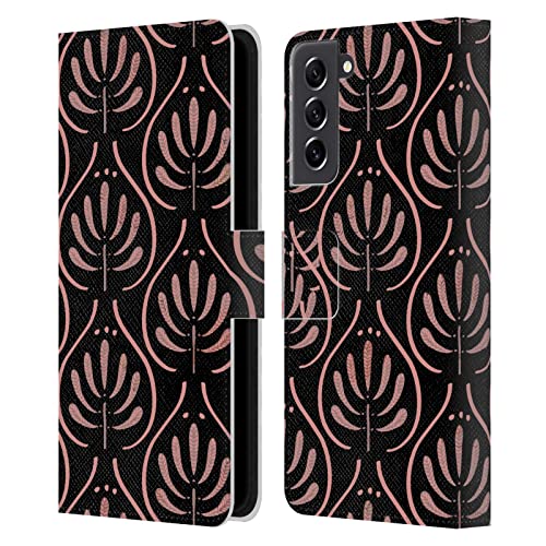Carcasa de cuero tipo libro para Samsung Galaxy S21 FE 5G con diseño rosa de Anis Illustration