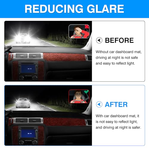 Image of Autorder Dashboard Cover Mat for 2007-2014 Chevrolet Tahoe Suburban /GMC Yukon XL&2007-2013 Chevy Avalanche Silverado 1500 2500 3500 LTZ /GMC Sierra SLT Denali Accessories Upgrade Velvet Dash Cover