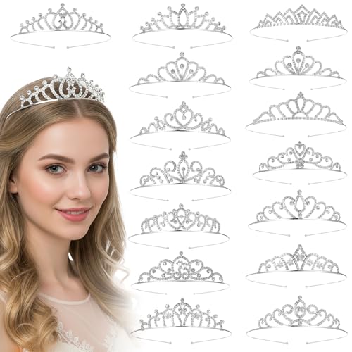 Yuanan 15 PCS Tiaras and Crowns for Women, Tiaras Bulk