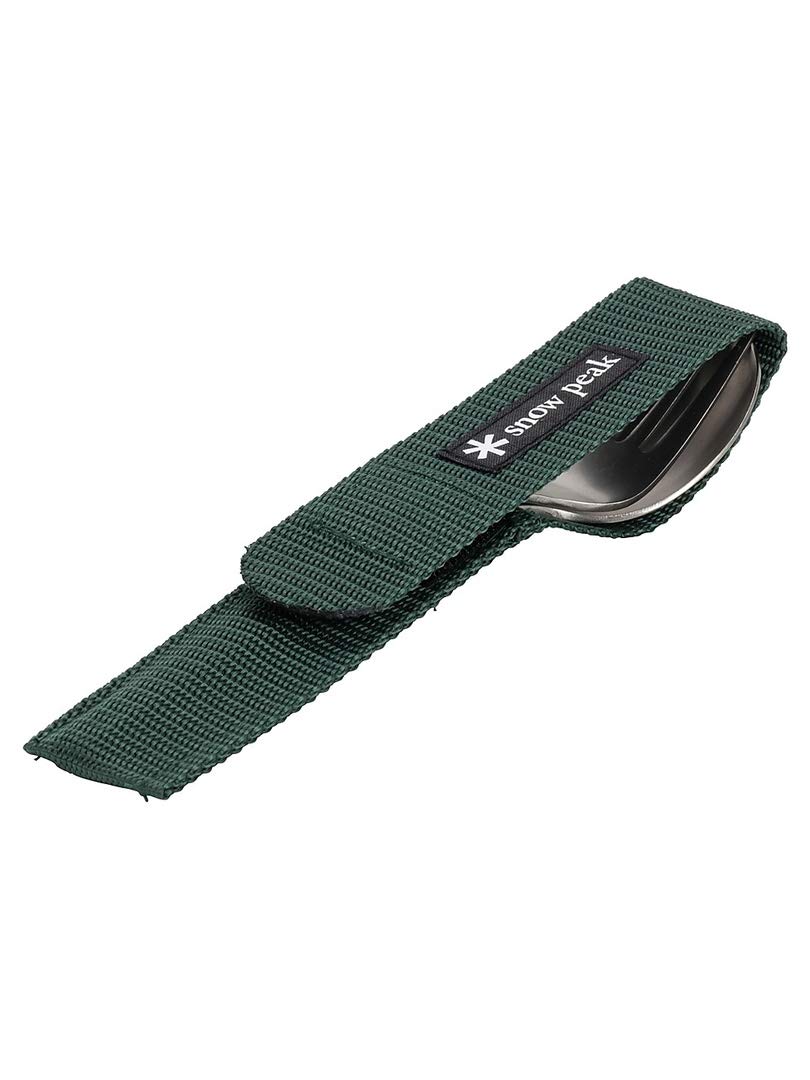 Snow Peak Titanium Fork & Spoon Set, Durable Utensils, Compact, Lightweight, Camping, Hiking, Backpacking, Travel Case