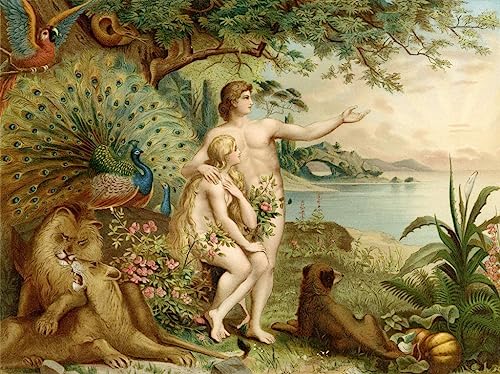 Art Mural Adam et Eve poster graffiti grand format pour mur vide