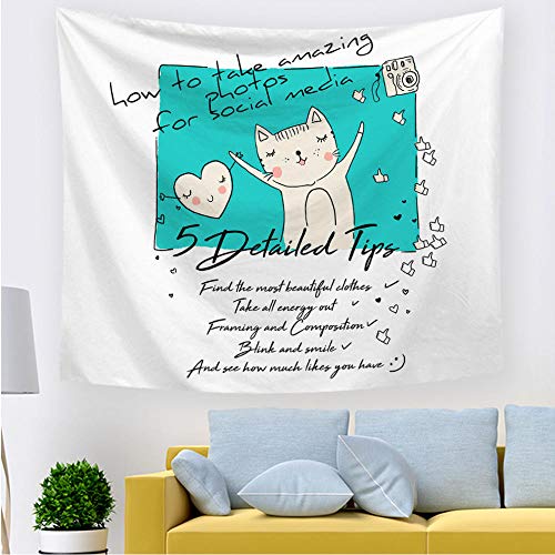 Mingzheng Cartoon cat background cloth fashion home tapestry cover tapestry clothTapestry tapestry blanket carpet wall decoration wall tapestry wall hanging