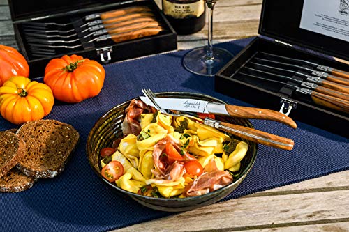 Steakmesser Set Laguiole Style de Vie Luxury Line, 6 Teile, Olivenholz