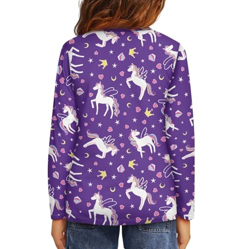 Renewold Long Sleeve Casual Shirts Kids Athletic Tees Crewneck T Shirts Girls Activewear T-Shirts for Spring Fall Winter3