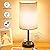 USB Table Lamp,Touch Control Desk Lamp with 3 USB Charging Ports & 2 AC Outlet,3 Level Brightness,7Ft Power Cord,Bedside Lamp with Charging Station for Home Bedroom Dorm Office (Bulb Included)