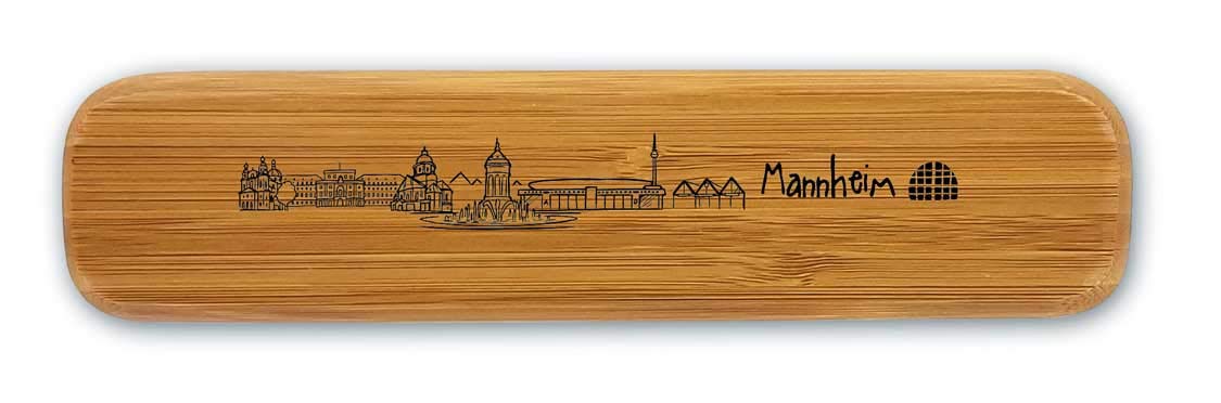 die stadtmeister Kugelschreiber-Set Bambus Skyline Mannheim : Amazon.de:  Brobedarf & Schreibwaren