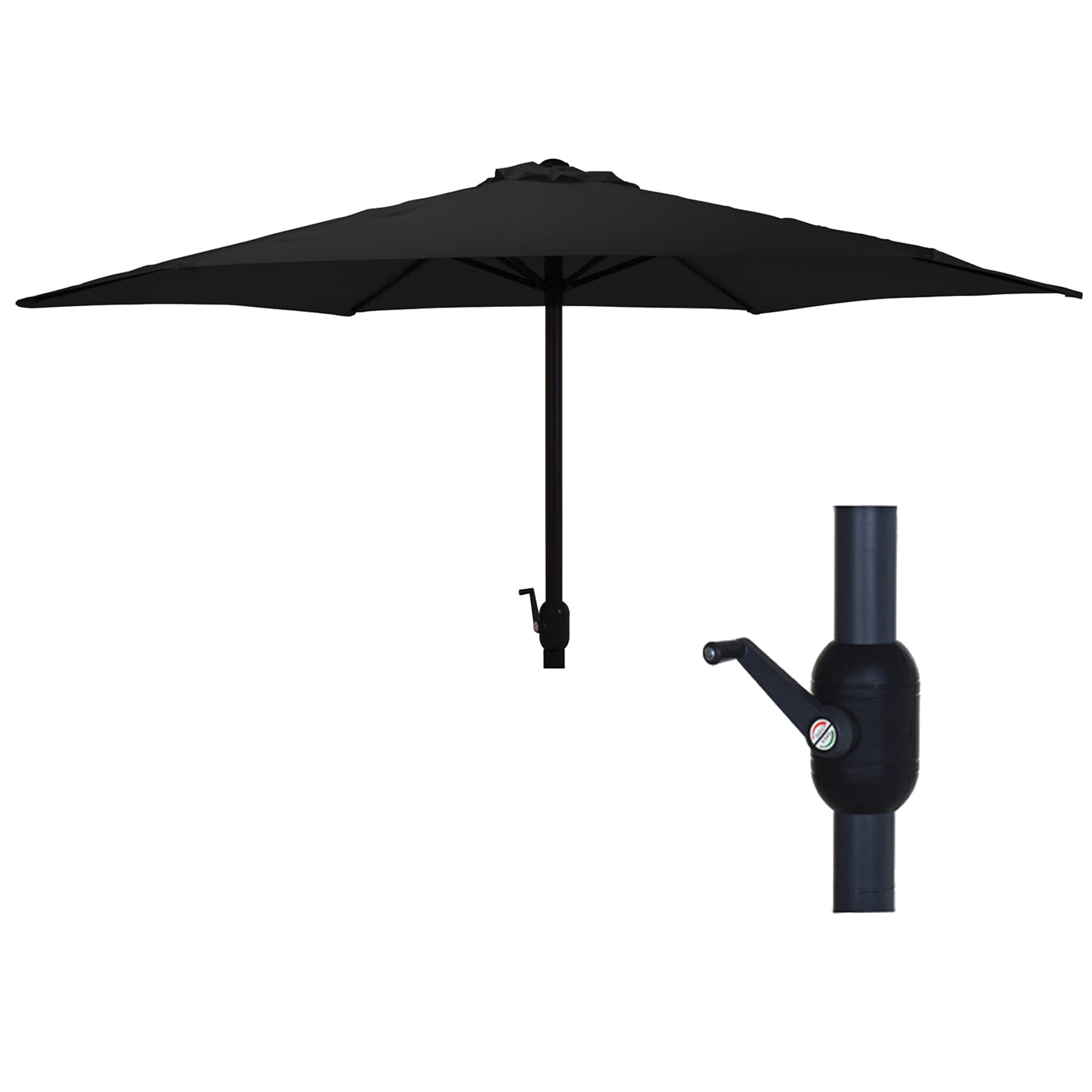 Urbnliving Black 2.7M Shanghai Oriental Garden Umbrella Sun Shade Parasol (Black)