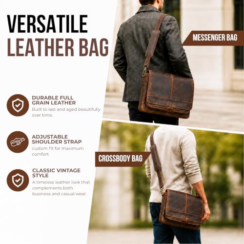 NomadCraftsCo. Full Grain Leather Satchel