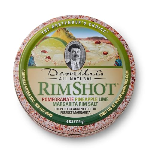 Demitri's RimShot Margarita Salt Rimmers – Made W/Hawaiian Sea Salt - Rimmer for Cocktails - Blend of Pineapple, Pomegranate & Lime - Margarita Salt - Ideal for Parties - 4oz (Pack of 1)