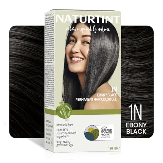 Naturtint Permanent Hair Colour Black Natural 1N | 92% Natural Ingredients | 100% Grey Coverage Long Lasting Hair Colour | USDA Certified | Ammonia Free Vegan Hair Color Gel - 1N Ebony Black 170 ml