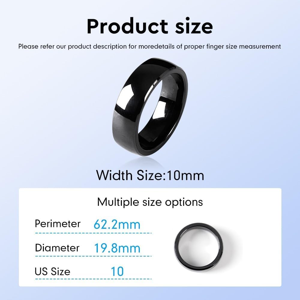 Tesla Smart Ring Tesla Key Ring Accessories Key Card Model 3/Y Key Fob Replacement Ceramic RFID Smart Ring for Tesla Model 3 & Model Y（US Size 10）