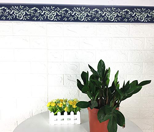 Autoadesivo Navy Floreale Rattan Patten Carta da