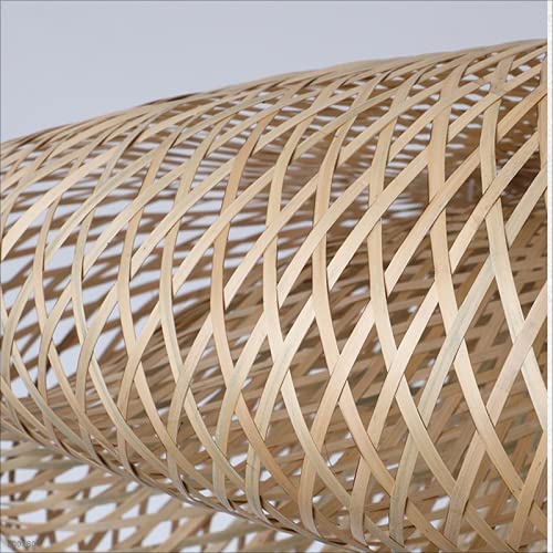 Chandelier rotan rétro salon - Suspension rotin pendant lumière chambre rétro - 3