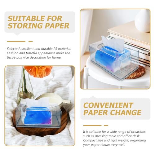 Boîte à mouchoirs transparente de qualité supérieure en plastique PS résistant - 3