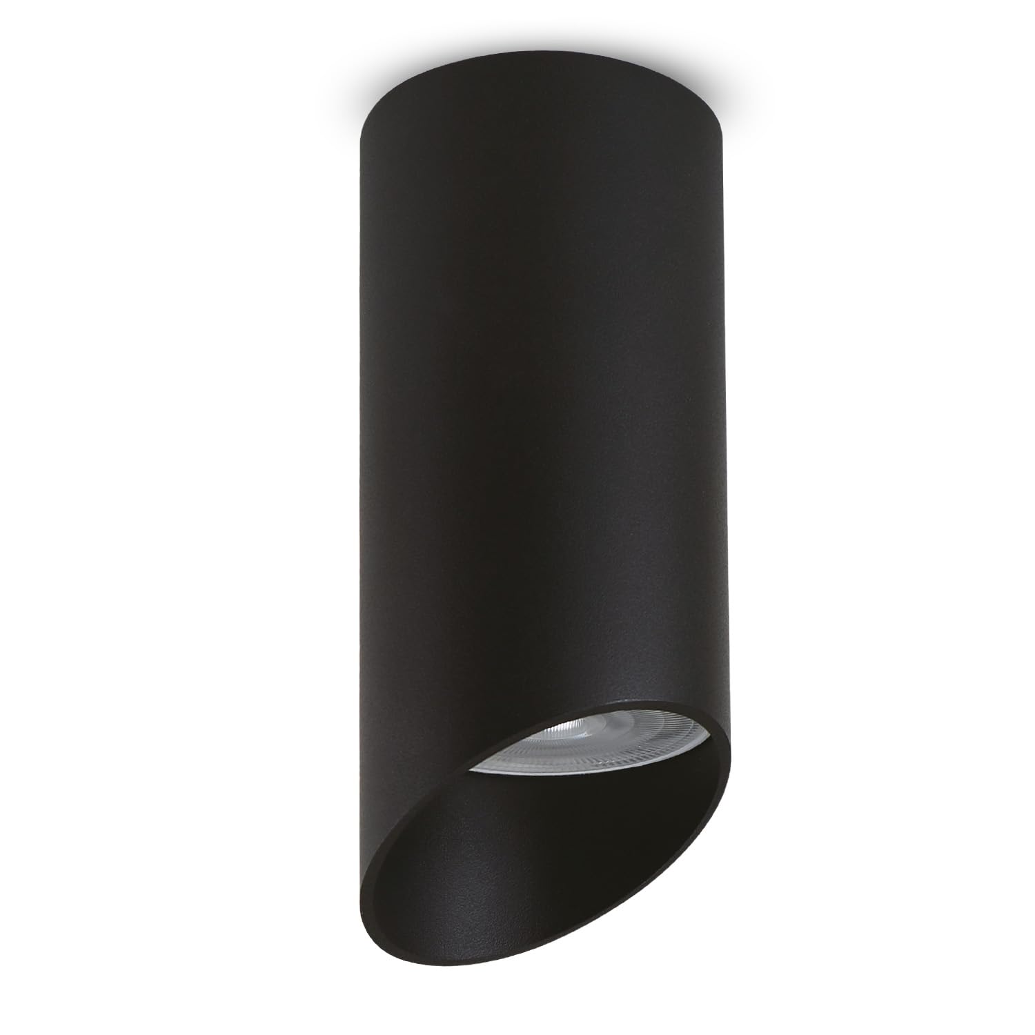 Maclean Foco de Superficie con Casquillo GU10 hasta 40W | Lámpara de Techo de Aluminio para Uso Interior | Diseño Moderno | 55x130 milímetros (Negro, 1 unidad, sin bombilla incl.)