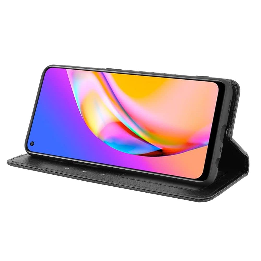 Handyhülle Für Oppo A94 5G – Flip-Cover Aus Leder Mit Kreditkartenfächern & Standfunktion | Magnetverschluss, Farbe: Butterfly Red