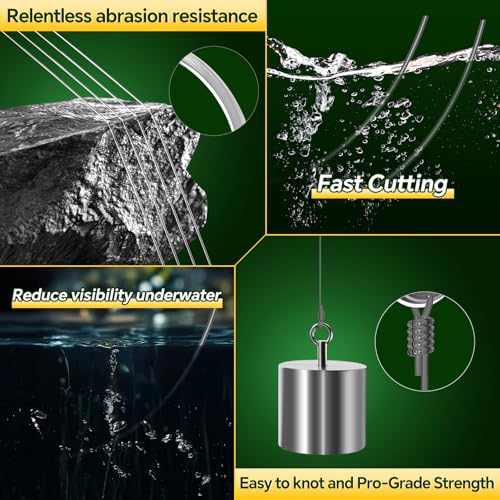 Image of Monofilament Fishing Line with Knot Guide Card, Tangle-Free Snap Ring for No More Mess, Low Memory Smooth Casting Nylon Mono String, 15 /20 /30 /50 /80LB, 220-1050 Yards