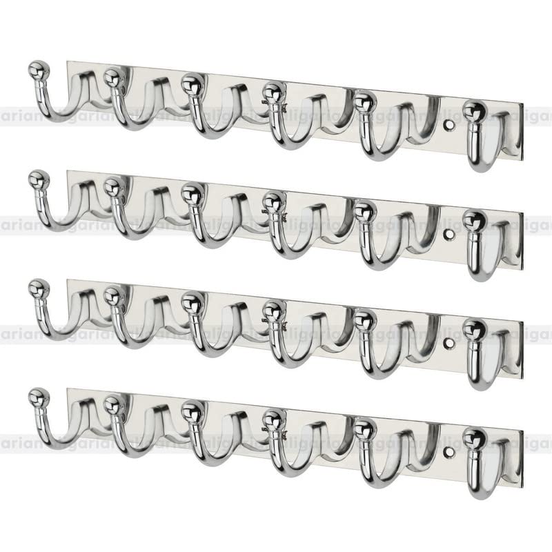 Stainless Steel Super Goli Cloth Hook Hanger | Wall Mounted Hook Rail | Towel Hooks | Wall Hanger | Khunti - 6 Leg (Set of 4) (B09S9XTDZ3) Amazon Price History, Amazon Price Tracker