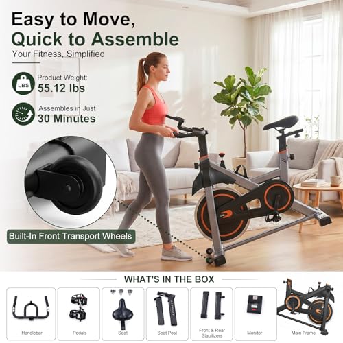 Exercise Bike for Home, Stationary Indoor Workout Bike, App Compatible - image 8
