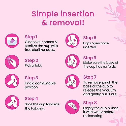 i-activ Menstrual Cup for Women with free sterilizer case | Rash-Free, Leak-Free & Ultra soft Cup with Pouch| 100% Medical Grade Silicone | 8-10... - Image 6