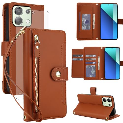 Housse Redmi Note 13 4G protection RFID étui portefeuille cuir à rabat pliable