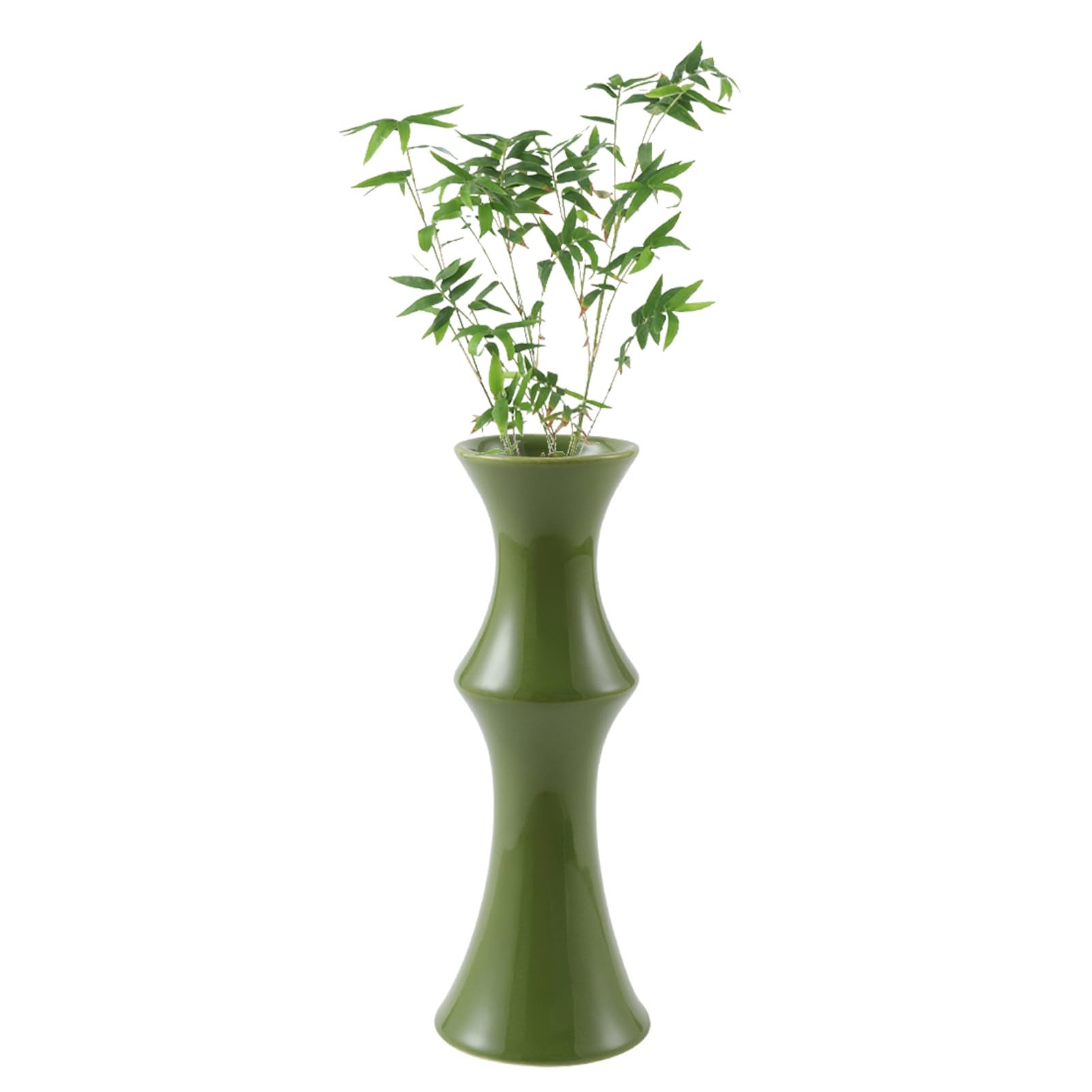 Ceramic Vase, Green Vase for Home Decor,Decorative Flower Vase, Modern Boho Decorative Vase, Decorative Flower Vases for Home (S)