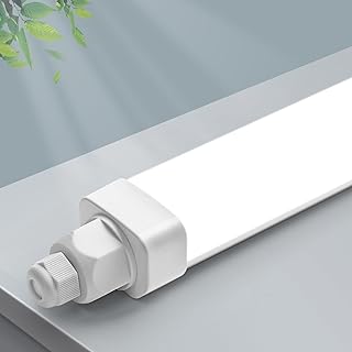 LED Feuchtraumleuchte 60cm, 18W 1800LM Röhrenlampe, Wannenleuchte, IP65 Kellerlampe, Verknüpfbar Feuchtraumlampe für Büro Keller Werkstatt Garage, 4000K Neutralweiß