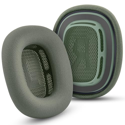 Image of Replacement Ear Cushions for Apple AirPods Max 1&2 Upgraded Memory Foam Pad with Durable Fabric,Sound Insulation and Noise Reduction,Strong Magnetic Fit,Sweat-Resistant,Breathable Comfor(Green)