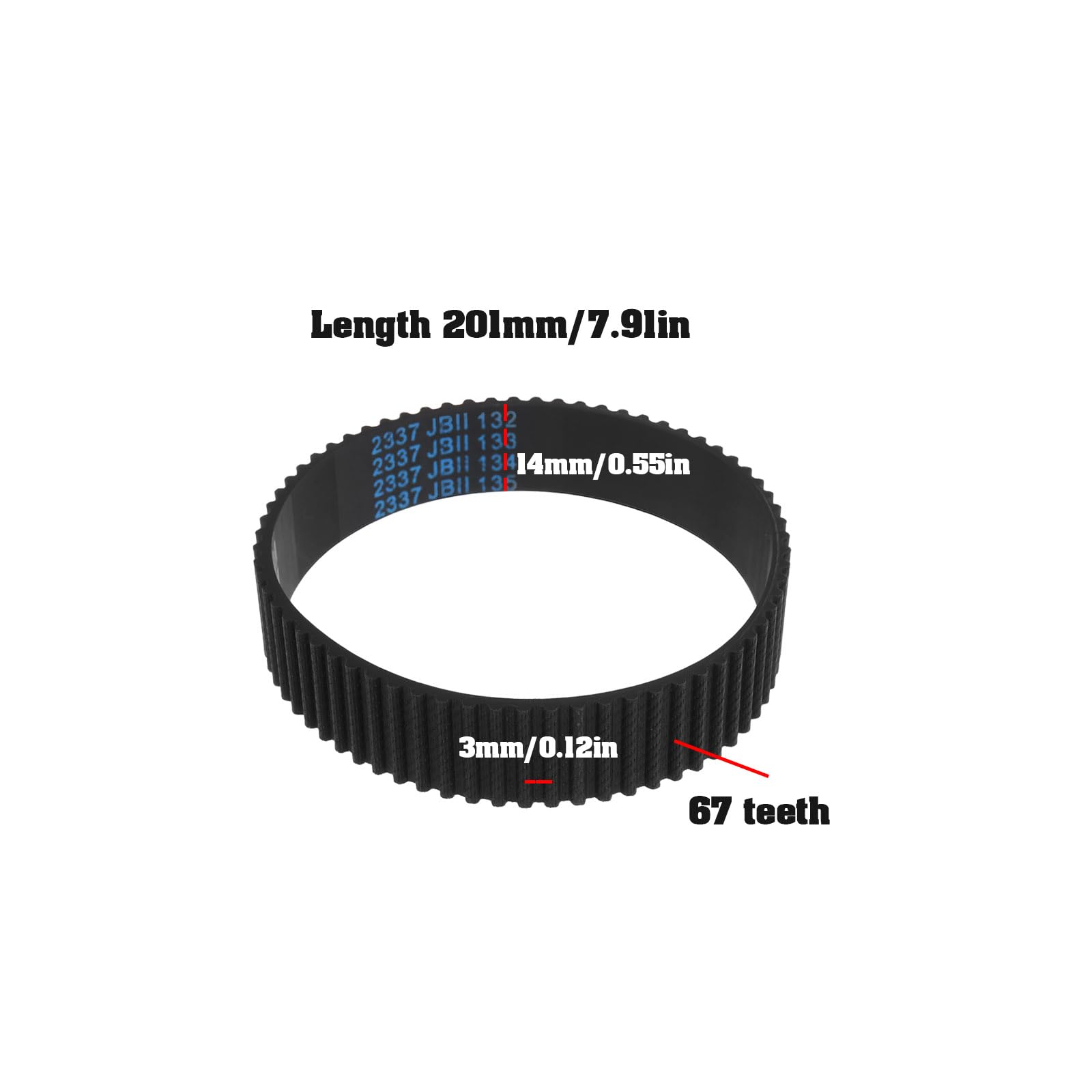 ECSiNG 2pcs Sander Timing Belt 201mm Length 14mm Width 67 Teeth Compatible with Skil 7600 - Image 4