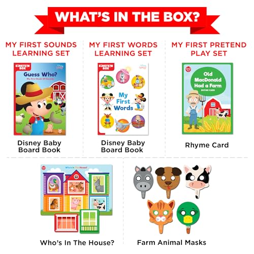 Disney Toy & Gift for 1+ Year Old Boys, Girls & Toddler | Board Books, Early Learning & Development with Mickey & Minnie Mouse | Disney Baby Gifts for 1 Year Old (1 Box Set)