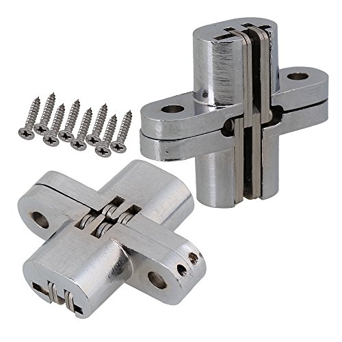 BQLZR 13mmx45mm Oreille cachée Invisible Charnière croisée cachée pour boîte à bijoux Paquet de 2
